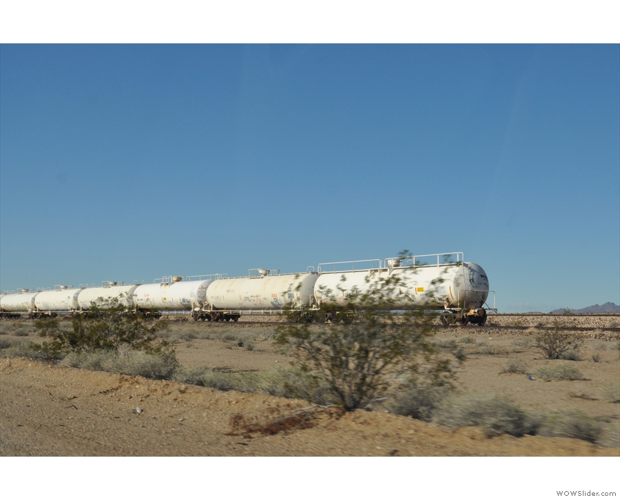One of the bizarre stands of tanker-wagons that I occasional passed.