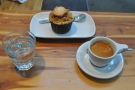 I ordered the single-origin espresso, served with a glass of water on the side...