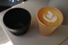 My flat white, made with the Los Altos, a Nicaraguan single-origin from Origin.