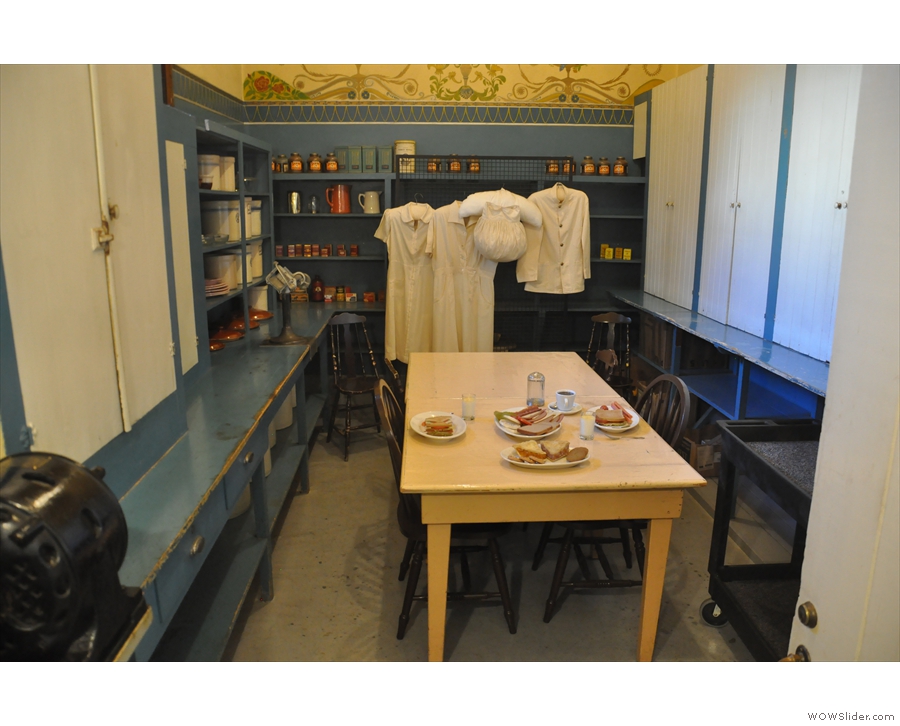 The kitchen staff had their own quarters where they could eat.