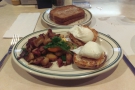 ... diner, where I had poached eggs on an English muffin, with potatoes and toast.