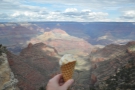 I stopped off for an ice cream, seen here overlooking the Bright Angel Trail.