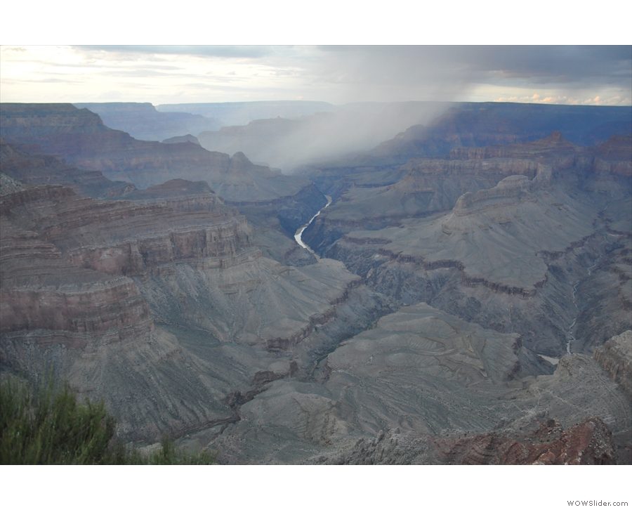 This is looking north, right along the Colorado River at the bottom of the Grand Canyon.