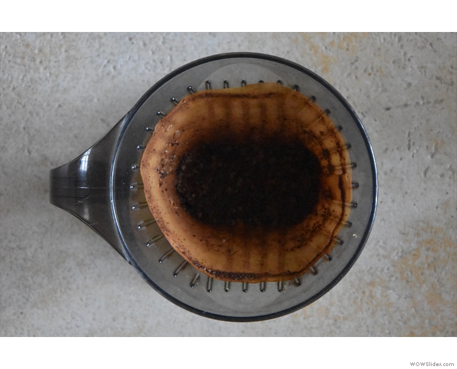 If you've got it right, you should have a nice, flat bed of coffee at the bottom of the filter!