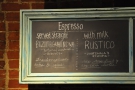 ... and the coffee choices: separate beans for espresso & espresso with milk!