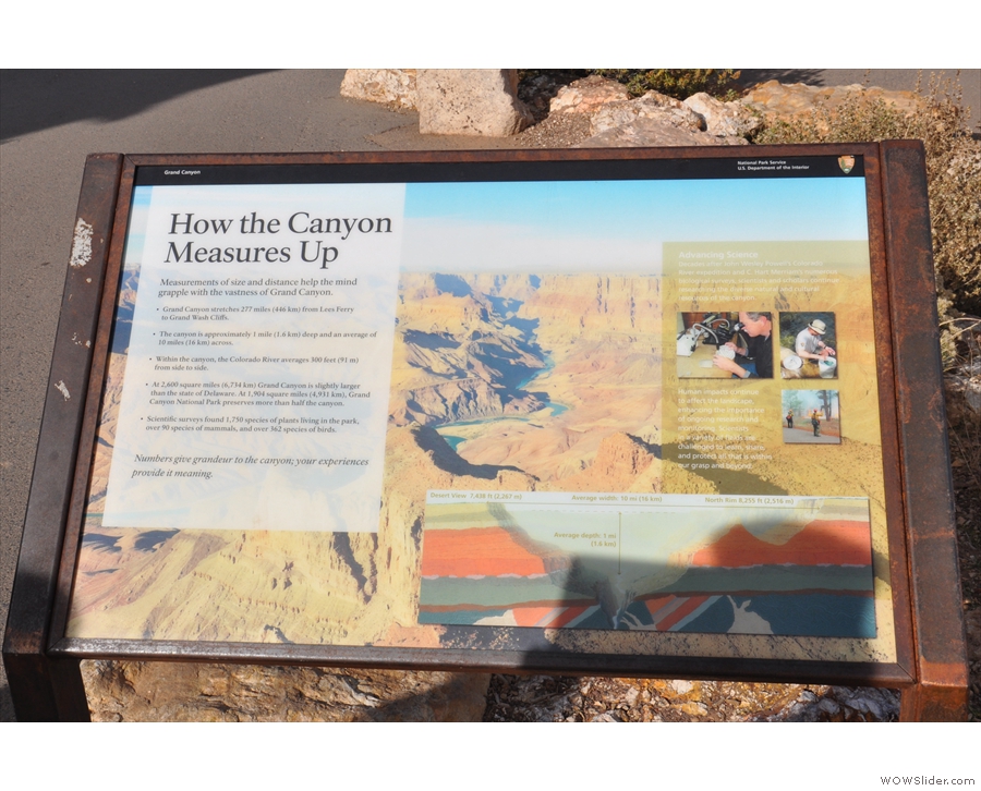 There are other information boards here about the Grand Canyon (more on that soon)...