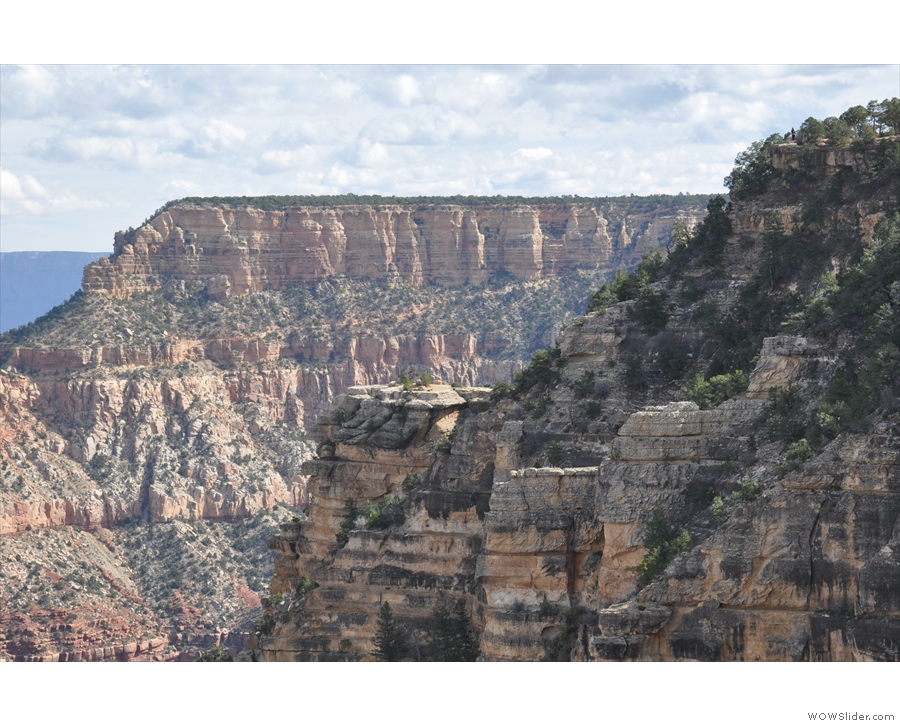 At the top is Yaki Point, where you can see the South Kaibab Trail descending the cliff face.