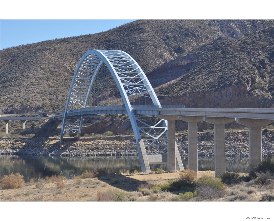 ... with SR 188 in the east, where it crosses the Salt River on the Roosevelt Lake Bridge.