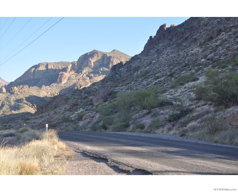 The Apache Trail as it heads east from Canyon Lake.