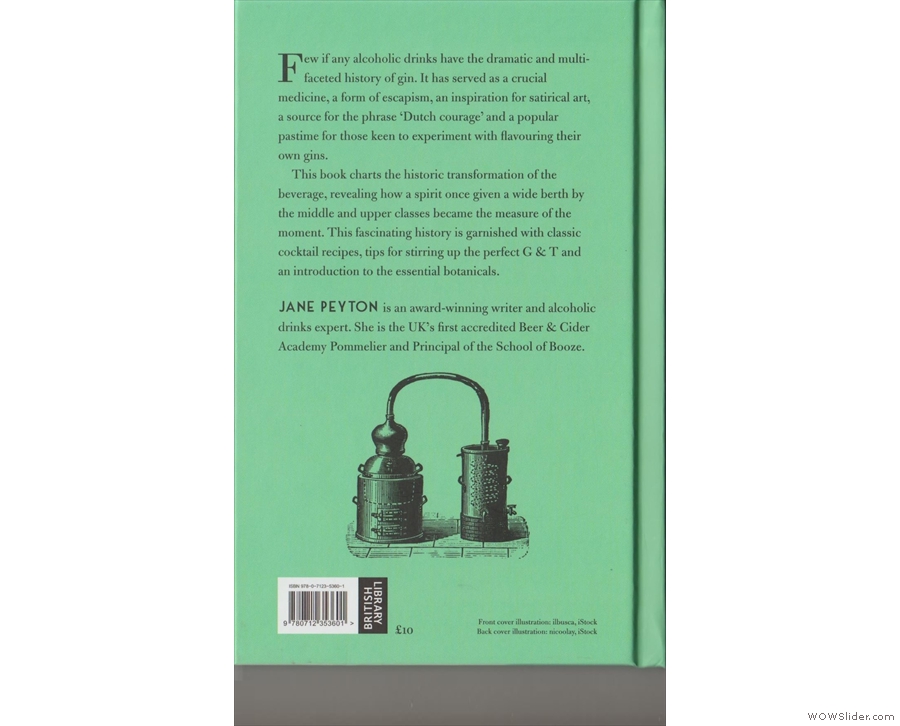 ... and the back cover, complete with that essential item, the gin still.