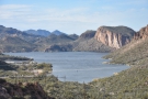 From here you can see the Apache Trail as it winds down to the lake at the western end...
