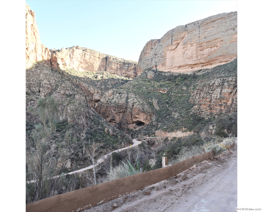To get there, the road descends all the way to a hairpin bend at the canyon's bottom...