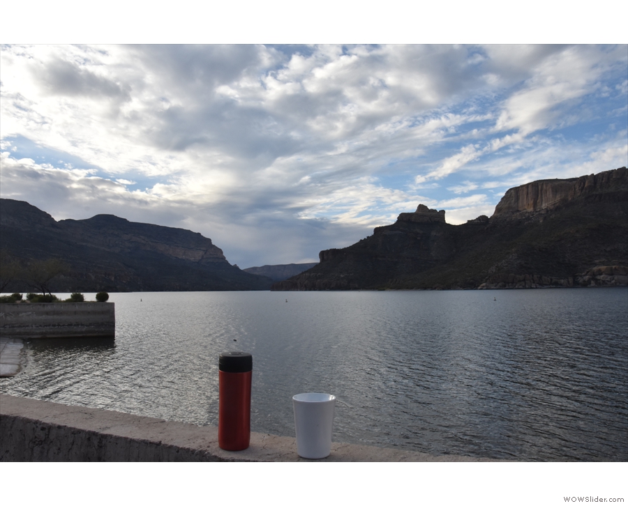 My Travel Press and Therma Cup look downstream along the lake.