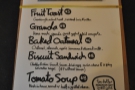 Talking of packing things in, Bluebird also has this food menu, served until three o'clock.
