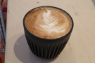 Another flat white from another recent visit, this time in my HuskeeCup.