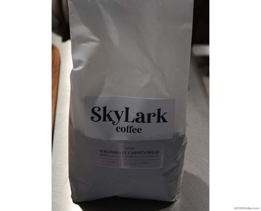 ... while there's a decaf option, a Colombian single-origin, from SkyLark.