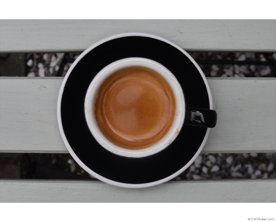I'll leave you with a classic view of my classic espresso.