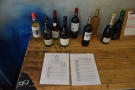 ... with the selection of wines on a table below.
