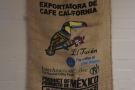 The walls, meanwhile, have coffee sacks for decoration...