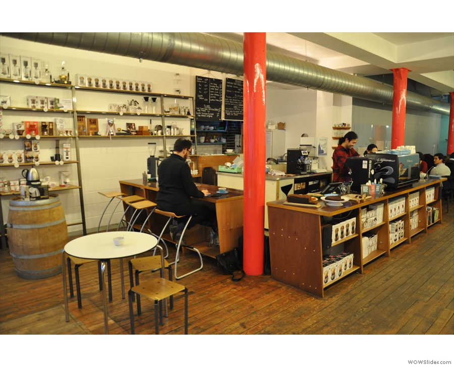 However, you can perch at the end of the counter, by the brew bar...