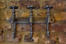 ... these old taps, which have been repurposed as coat hooks.
