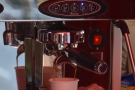 It's neat, since you can watch your espresso extracting (or, in this case, someone else's).