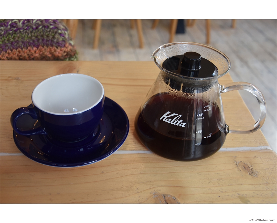 I, however, decided to have the filter option, a Kalita Wave pour-over...