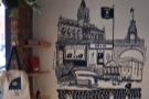 The mural in more detail, name-dropping some more of Chester's coffee shops.