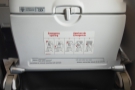 A lot of my seat's facilities were in the back of the seat in front. There's stowage for my...