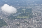 A better view of Hyde Park, with Green Park just to the left at the bottom of the shot.