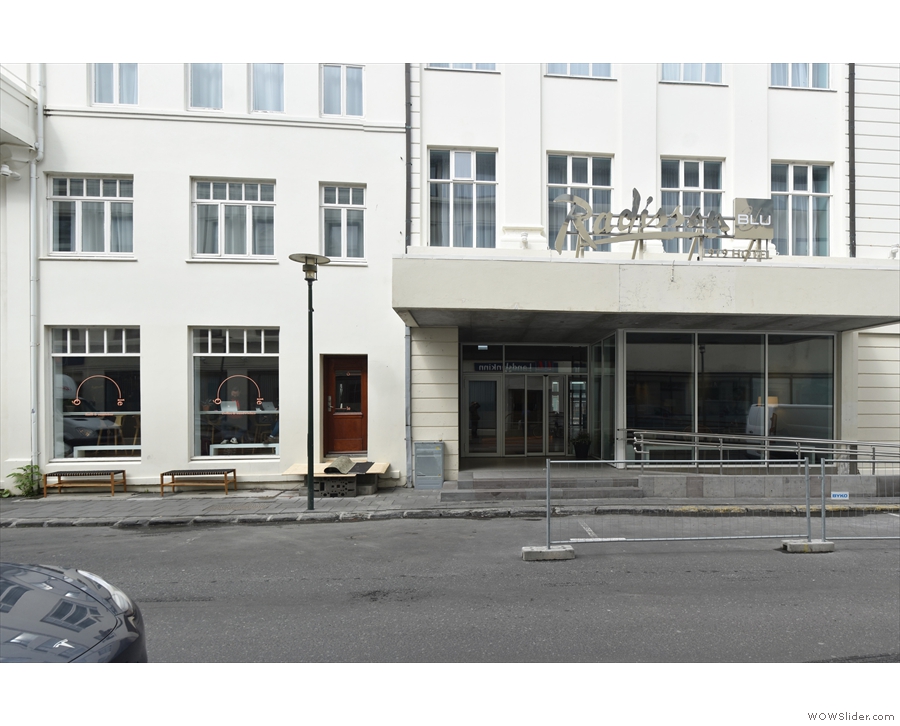 The new Radisson Blu 1919 hotel on Hafnastraeti in Reykjavik and, to the left...