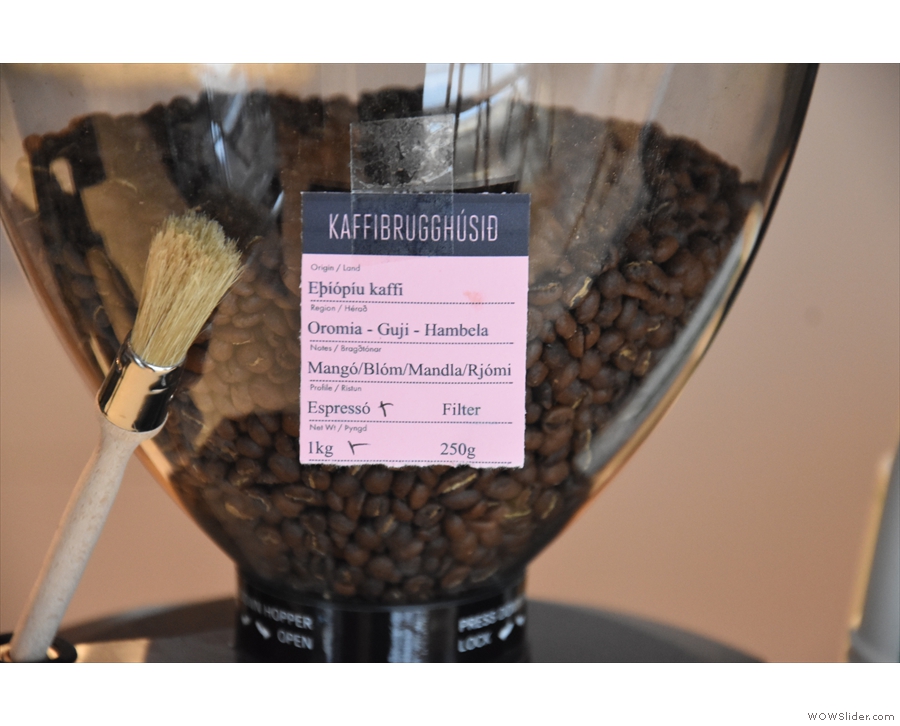 Details of the current single-origin espresso.