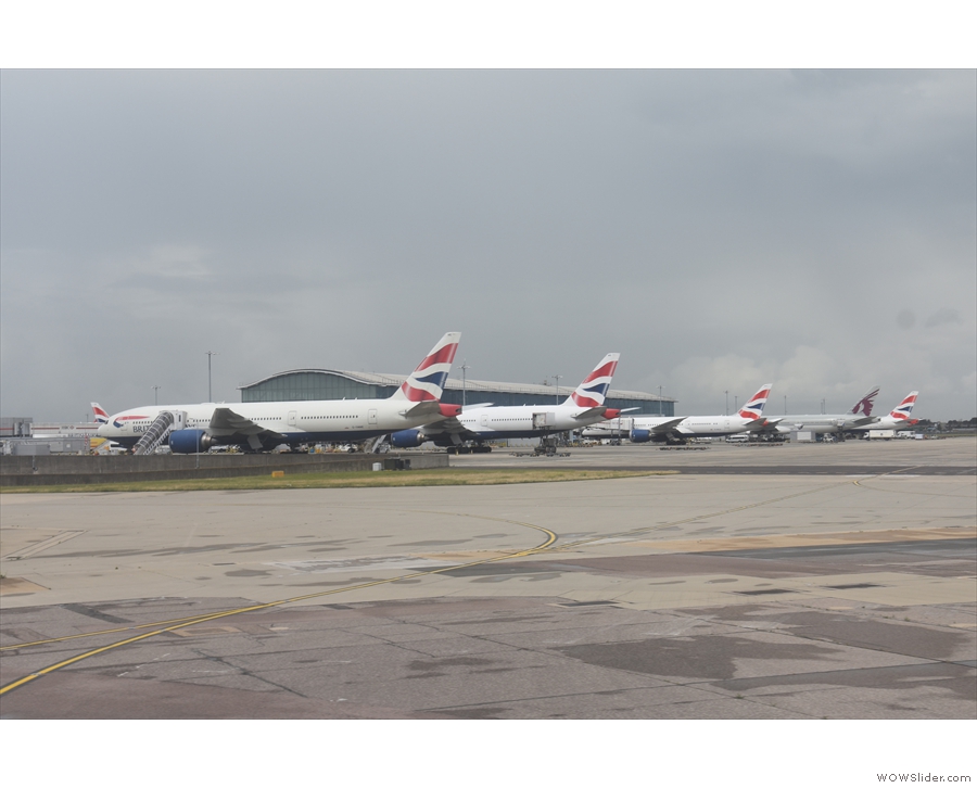 ... and head for Terminal 5, past the massed ranks of British Airways planes.