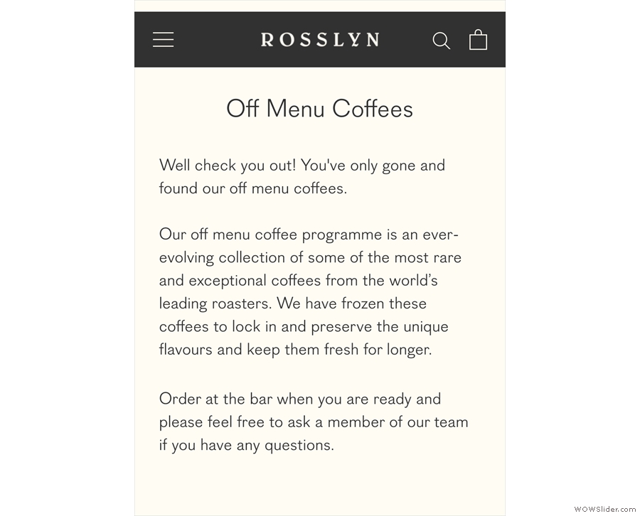 Scan that, and you're taken to the secret Off Menu Coffees part of the website!