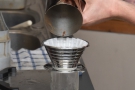 From there, it goes straight into the pre-prepared Kalita Wave filter, which is then...
