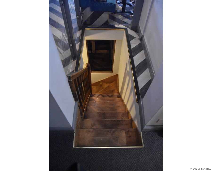 ... where you find this open stairway leading to the basement...