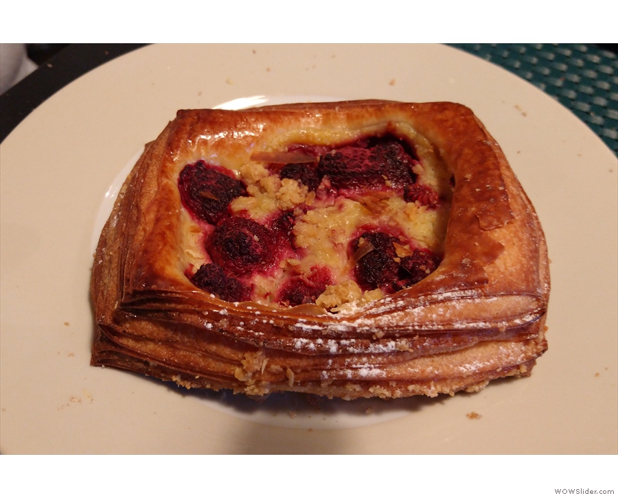 ... while Amanda had this raspberry and cream cheese pastry. Both were delicious!