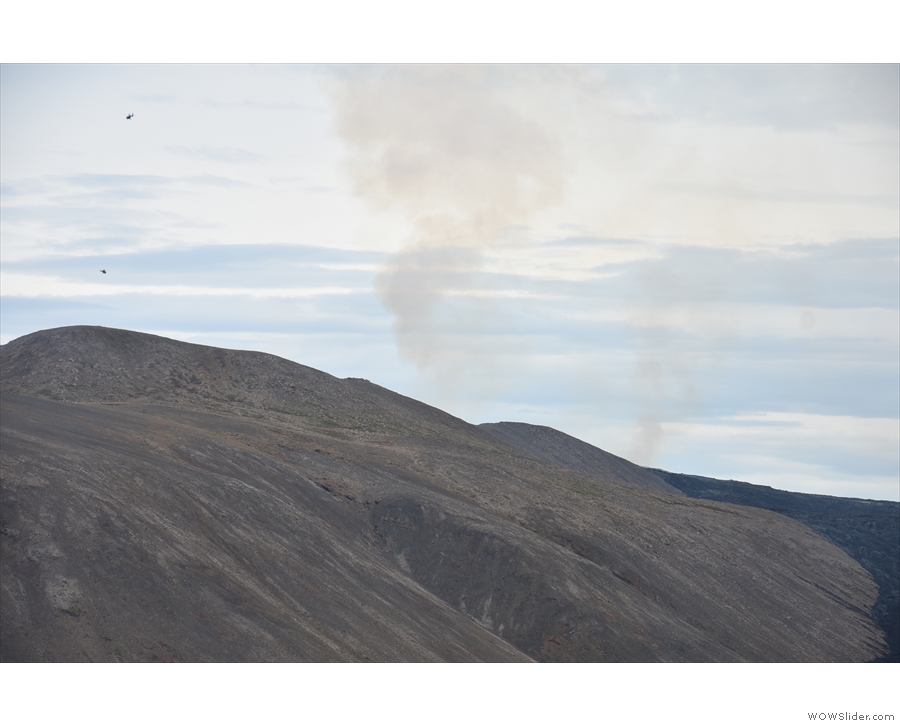 The second plume on the right was from one of the new surface lava flows.