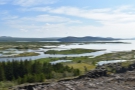 Before we go, here's a panoramic view (sans coffee) looking south over Þingvallavatn.