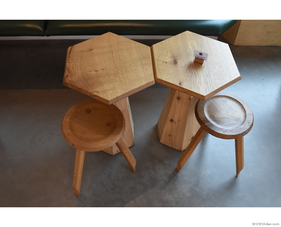 It's made up of these neat pairs of hexagonal tables...