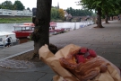 And, of course, there were pastries. This is a raspberry Danish, with the River Dee in the...