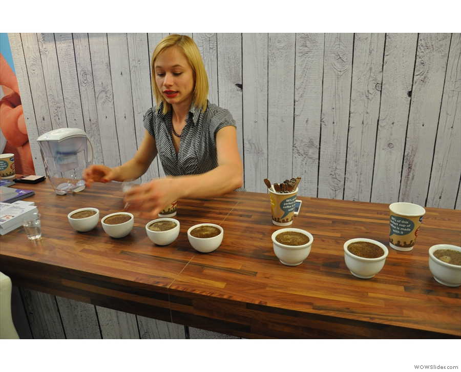 The nice folks at Brita organised a coffee-cupping, but I was more interested in the free water!