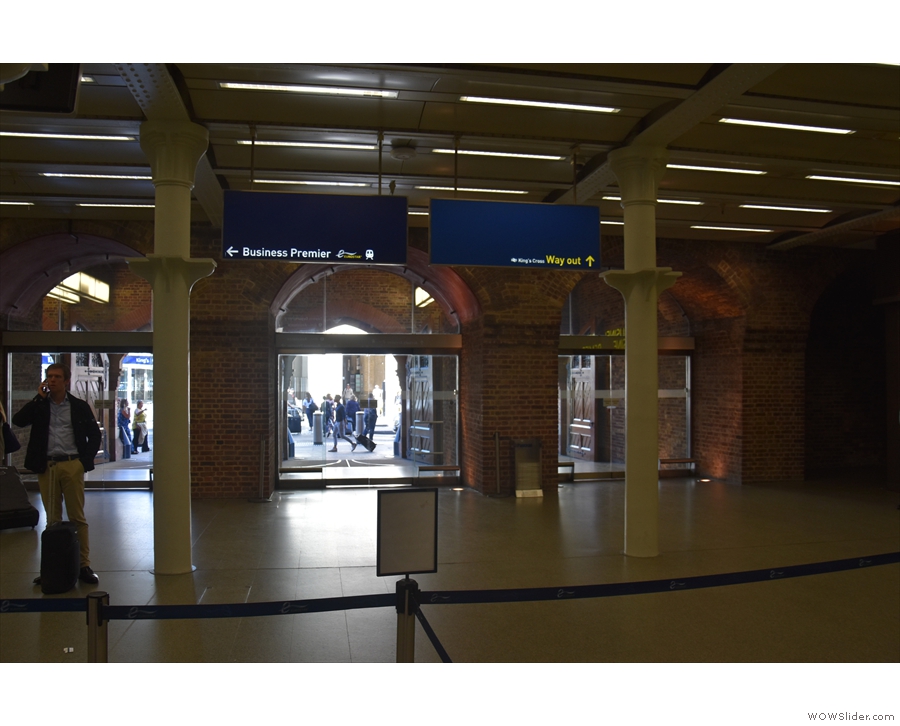 One of the many entrances to the main concourse at St Pancras International.