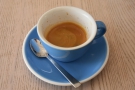 I also had an espresso, served in an oversized classic blue cup. My barista promised...
