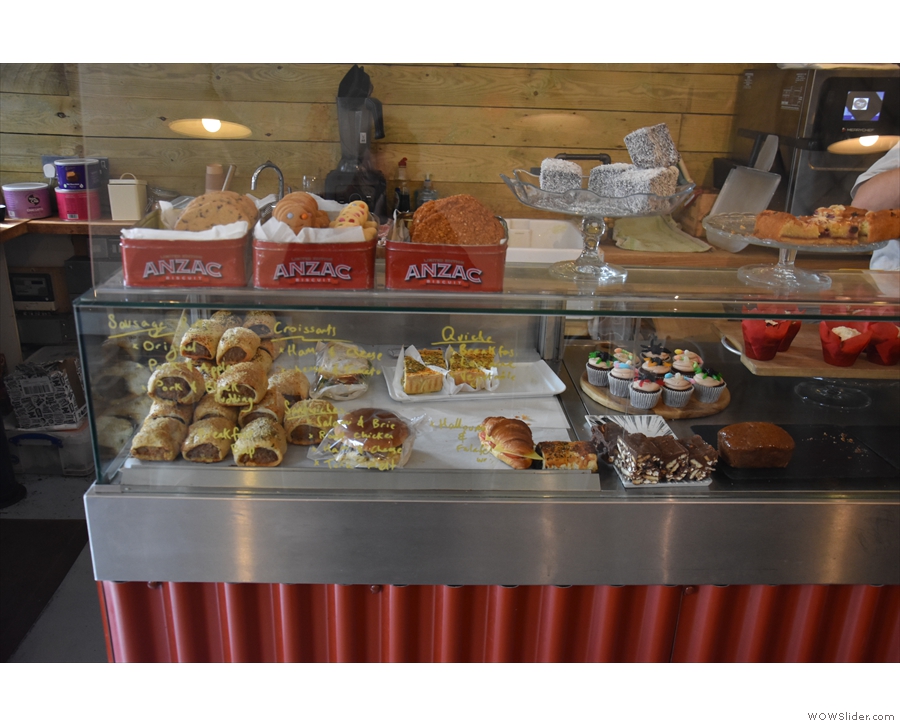 The front part of the counter is a mix of sweet and savoury.