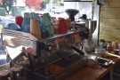 ... with all the shots pulled on the La Marzocco Linea in the window.