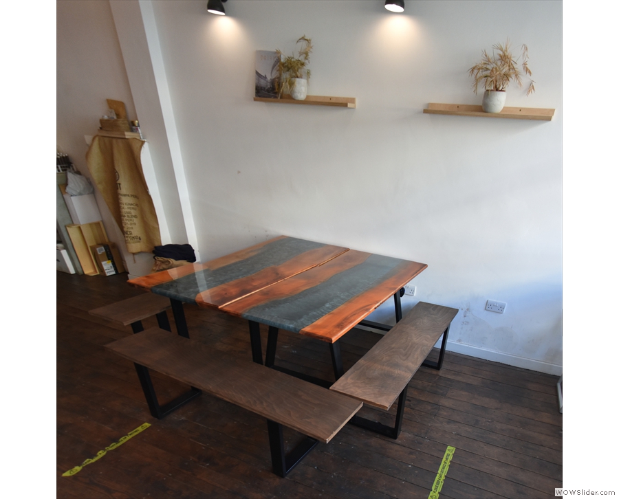 ... and this communal table against the right-hand wall. And that's it.