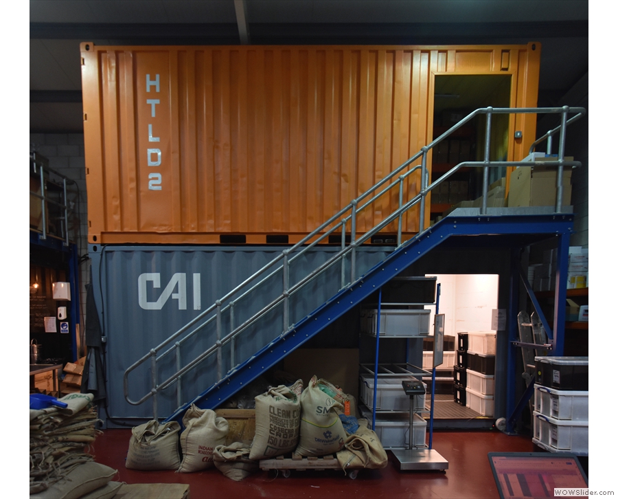 ... while these two shipping containers at the back are the production/bagging areas.
