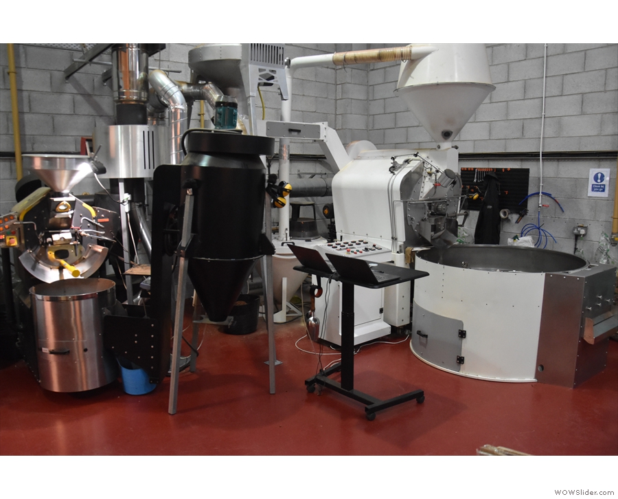 Back on the roasting side of the operation, Heartland has two Coffee-tech Ghibli roasters.