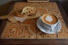 Talking of which, I had a decaf flat white and a toastie. And check out that coffee table!